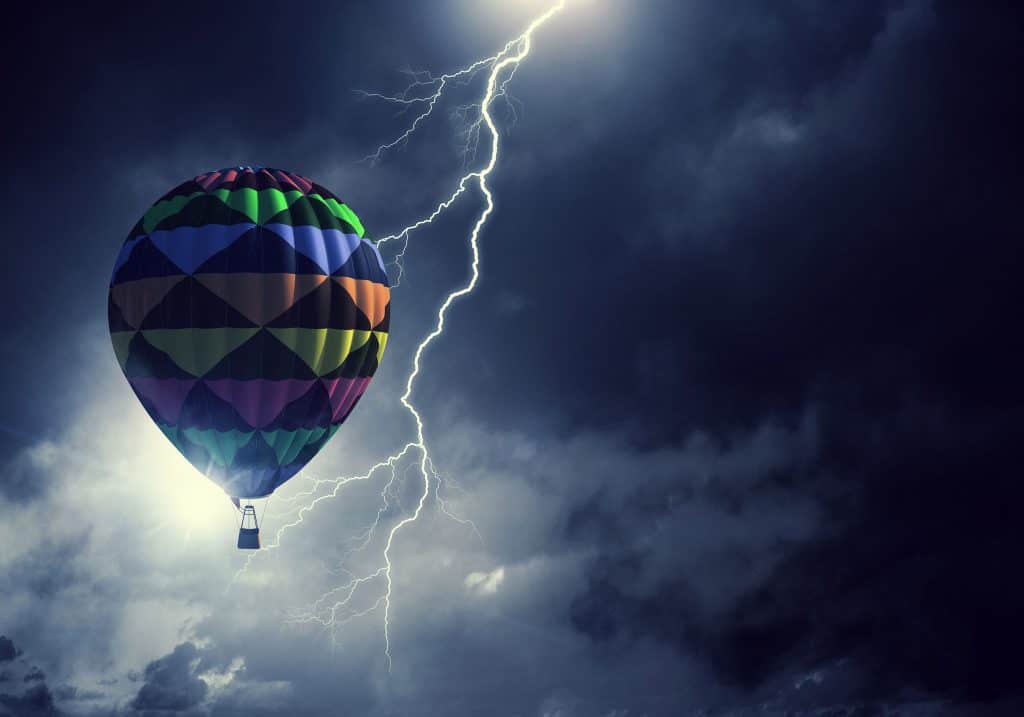 No se puede volar en globo cuando llueve